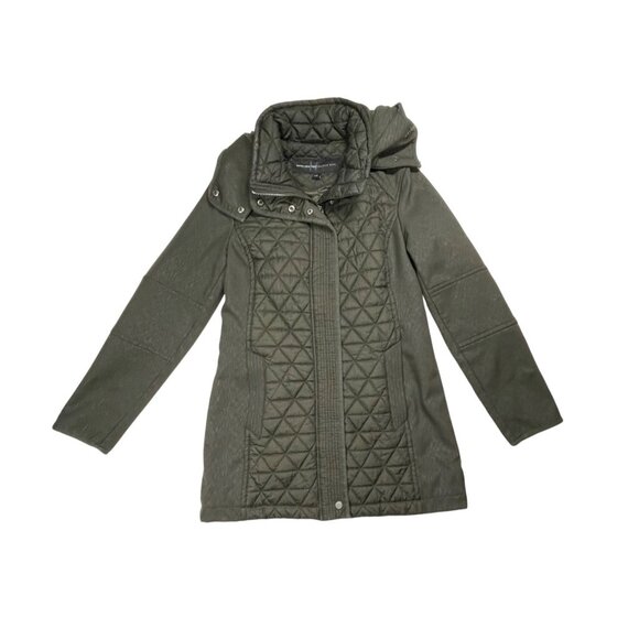Marc New York Quilted Olive Green Hooded Coat Women's S Small - Picture 1 of 14